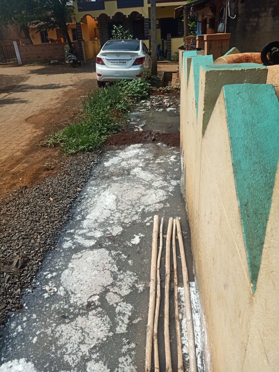 VinuuMore's tweet photo. The Gutters have been blocked by mud &amp; concrete posing danger of Dengue Gutter water sipping into the wells and UG tanks at Kranti Nagar Ganeshpur. locality comes under Benkanhalli GP @gokRDPR @lkatheeq @laxmi_hebbalkar @MoHFW_INDIA  @BSBommai @ikseshwarappa https://t.co/yh9qYvsGYC