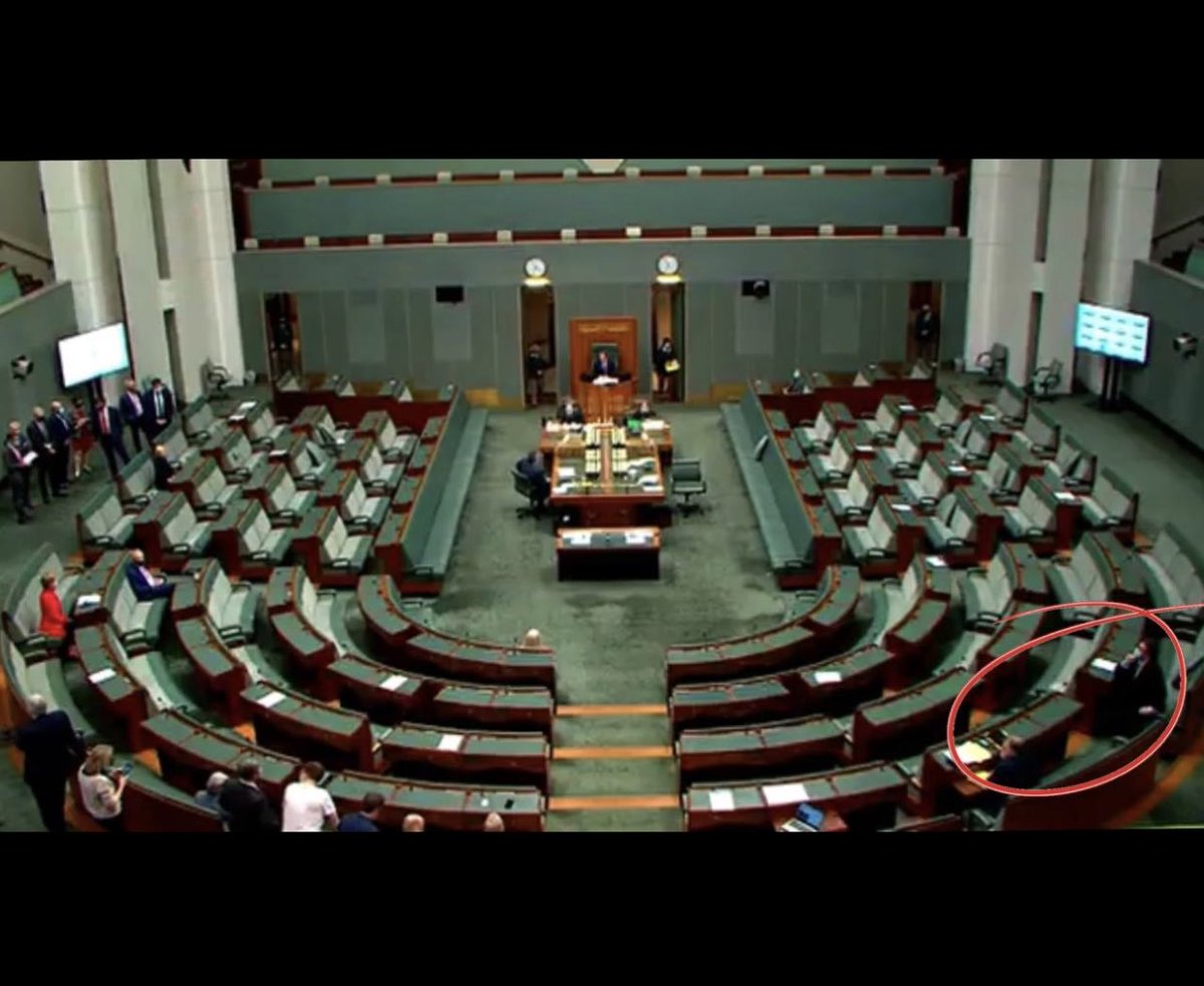 It was a pretty lonely place alongside #GeorgeChristensen in Federal Parliament this afternoon as we were the ONLY 2 MPs to vote to proceed with ‘No💉Passports Bill 2021’ to BAN 💉passports

That’s the 2 of us in the red circle &  everyone else on the other side voting against us