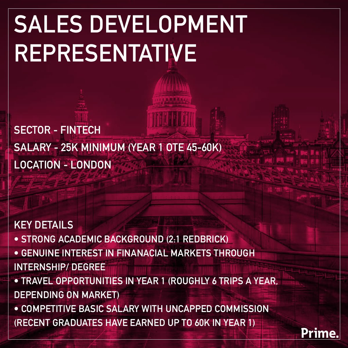 Hot Roles! 🔥 🚒

Here are four of the hottest roles in the UK right now! 🤩

If you're an ambitious and driven individual looking for a lucrative career path that offers you unrivalled progression and earnings, get in touch! 🙌