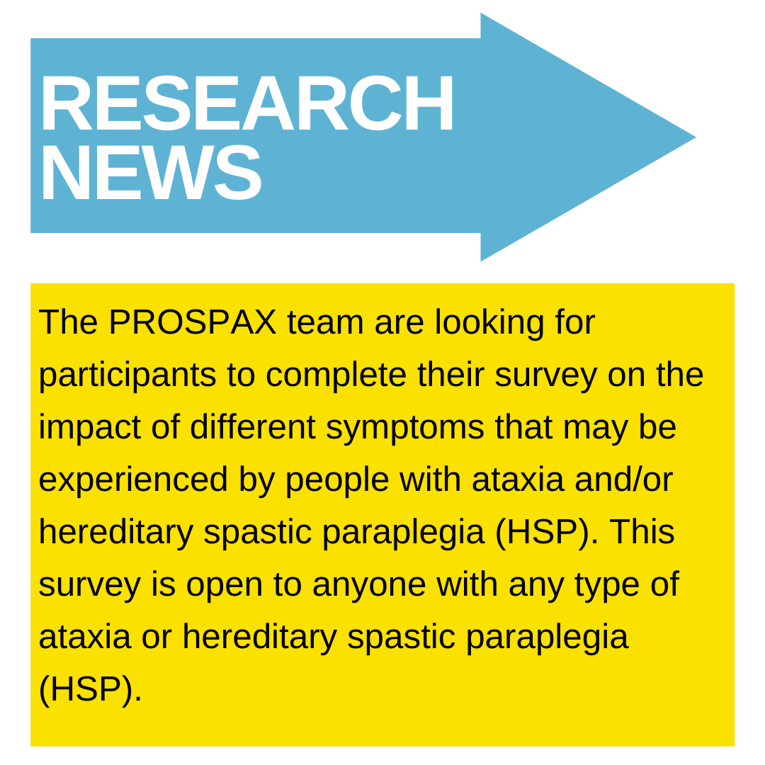 AtaxiaUK's tweet photo. The #PROSPAX (PROgression chart of SPAstic ataXias) project is a novel collaborative effort between neurologists across Europe, including the UK, and Canada and focuses on two conditions - #ARSACS and #SPG7.
To complete the survey, please click here: https://t.co/8TCiIxdHo9 https://t.co/ik5W2e1y6n