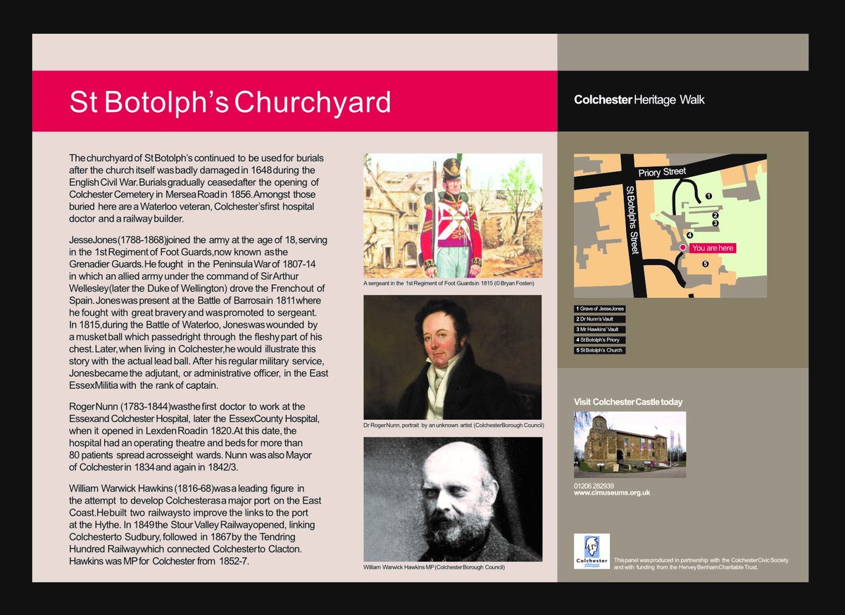 ColCivicSociety's tweet photo. Roger Nunn is buried in the grounds of #StBotolphsPriory here in #Colchester. His grave is one of 3 featured on a new panel at the Priory that was unveiled on 17 June 2021.
Read more about him and our St Botolph's project by following the link:
More:
https://t.co/hGKQRpZ6Lg https://t.co/8p9R2iCm0r