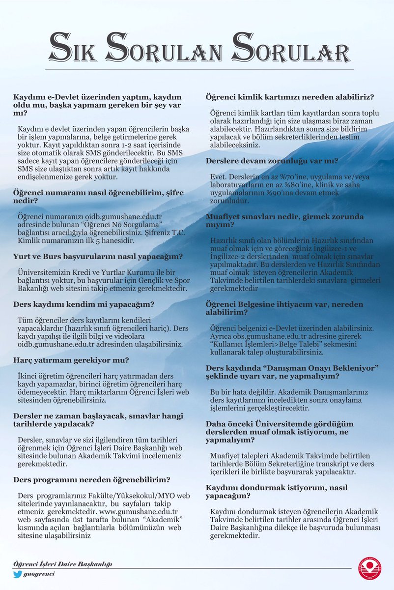 gumushane universitesi ogrenci isleri guogrenci twitter