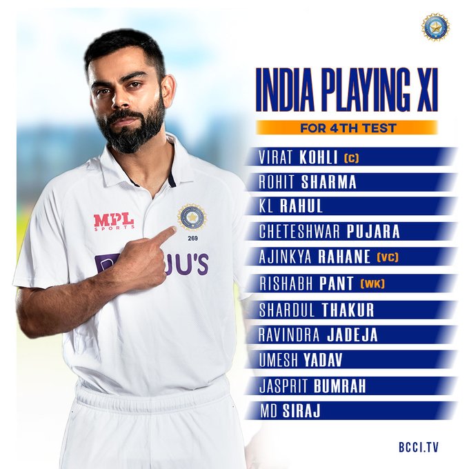 ENG vs IND: India's lineup for the 4th Test: BCCI