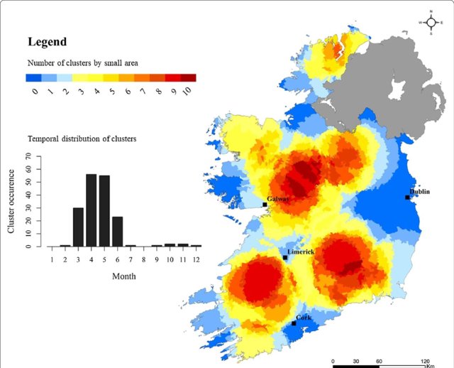 Our new paper "Spatiotemporal epidemiology of cryptosporidiosis in the Republic of Ireland, 2008–2017: development of a space–time “cluster recurrence” index" has now been published in BMC Infectious Diseases: bit.ly/3gUD3N9
