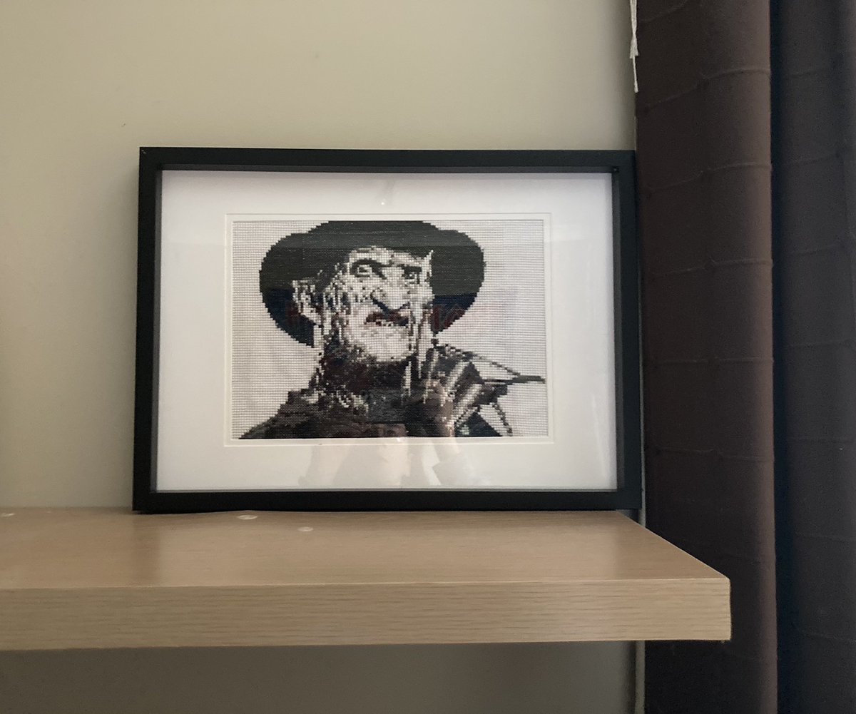 HistoryAlice's tweet photo. I think it’s safe to say I’m rather pleased with how this one turned out! 🪡
#crossstitch #FreddyKrueger #nightmareonelmstreet https://t.co/8uDVBSLbaH