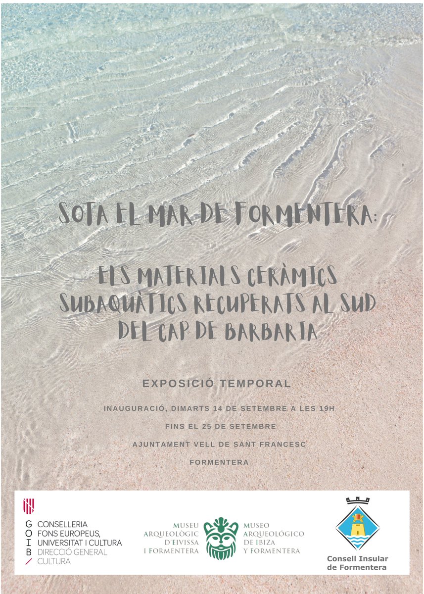 📆Reservau els següents dies:

➡8 de setembre, conferència.
Reservau plaça al ☎️971176090 o al 📧comunicacio@maef.eu

➡14 de setembre, inauguració d'exposició temporal 

Si estau a Eivissa i/o Formentera, no us ho podeu perdre‼

#patrimoni #viuelMAEF #vi #àmfora #capdebarbaria