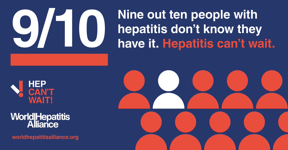 Hep_Alliance's tweet photo. 9/10 people living with viral hepatitis are unaware. Are you one of them?

Read our guide to viral #hepatitis diagnosis to learn how you can check your hepatitis status: https://t.co/28AN9Gk3ge 

Testing can't wait. #HepatitisCantWait. https://t.co/ZfeUcmD3hb