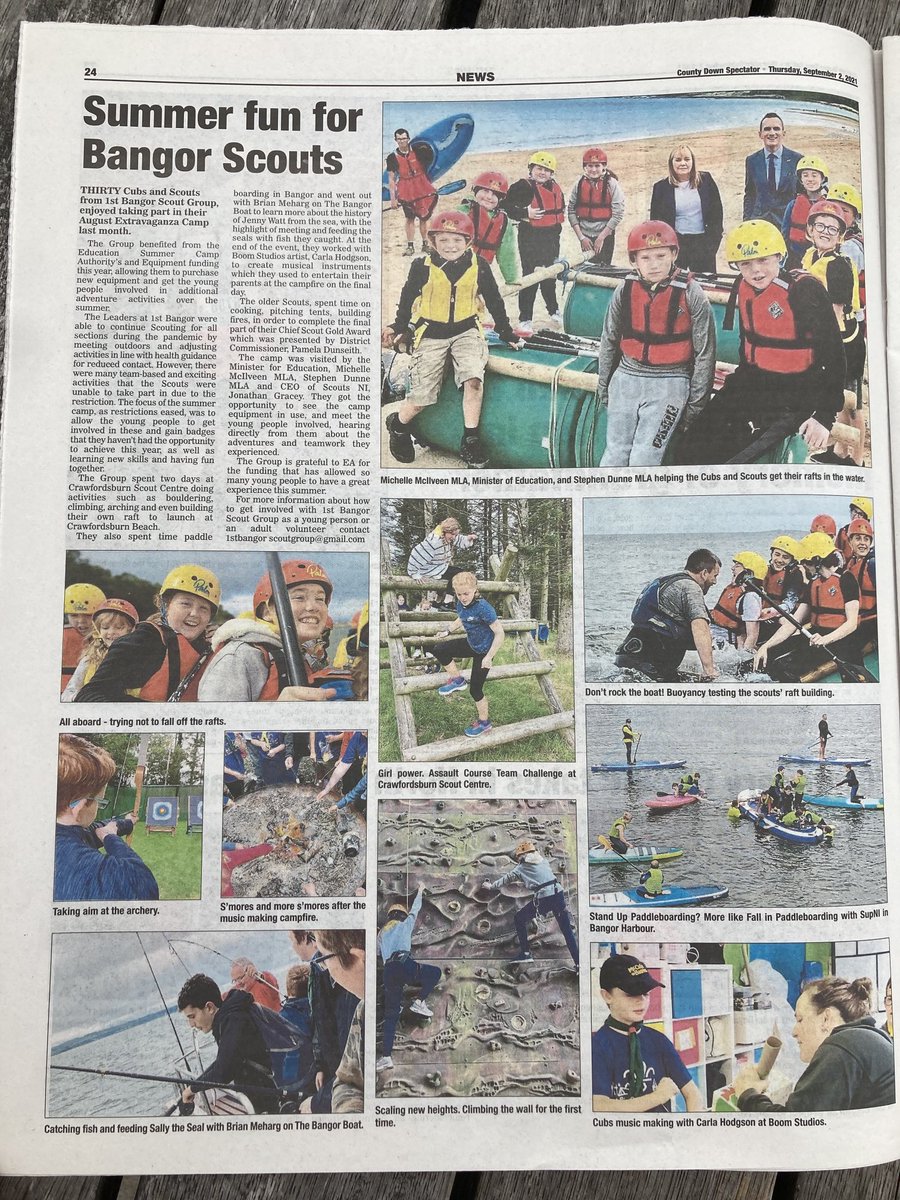 DavidFitz's tweet photo. Thank you ⁦@codownspectator⁩ for helping us highlight the #adventure &amp; #fun that is Scouting ⁦@niscouts⁩ ⁦@worldscouting⁩ ⁦@UKScouting⁩ ⁦@Education_NI⁩ ⁦@MMcIlveenDUP⁩ ⁦@matthyde⁩ ⁦@Crawfordsburnsc⁩ https://t.co/eMApLtROAj