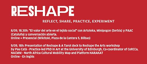 wiki_toki's tweet photo. Miércoles 8, 18.30h: Presentaciones del grupo de trabajo “El valor del arte en el tejido social” con #Artoteka, #Minipogon (Serbia) y #PAAC (Cataluña).
Online + Presencial en #Wikitoki

Jueves 9, 18h: Presentation of “A Tarot deck to Reshape the Arts“ workshop by #PauCatà
Online https://t.co/Y6LcBlGxYz
