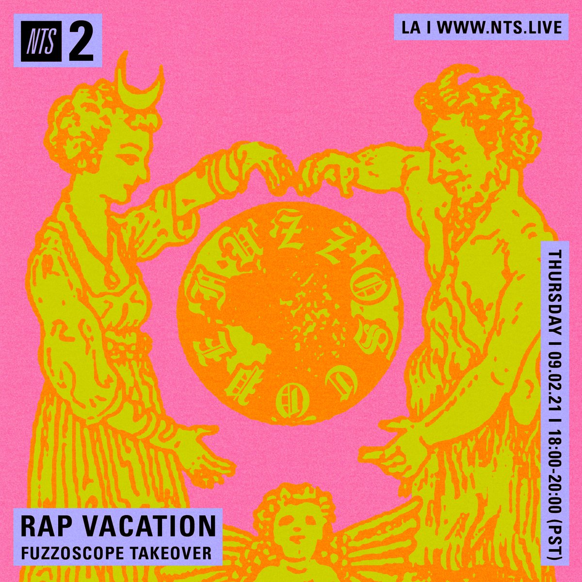Rap Vacation w/ special guest <a href="/FUZZOSCOPE/">FUZZOSCOPE</a> for the next 2 hours playing hip hop and more. Stay locked: nts.live/2