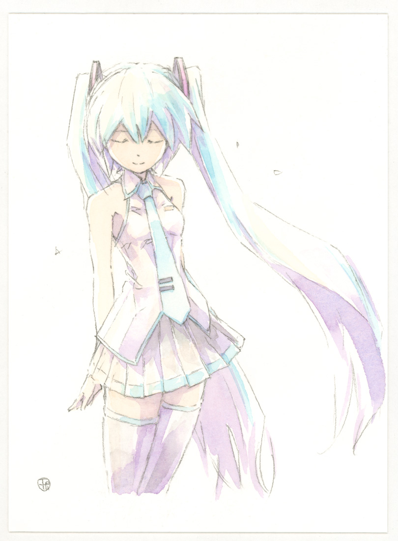 初音ミク 「ふわっとミクさん描きました! 」|エポキシパテのイラスト