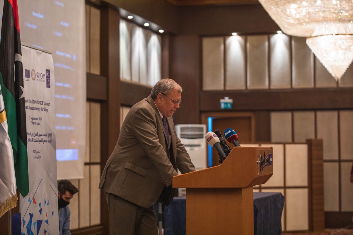 IOM_Libya's tweet photo. #HAPPENINGNOW To identify key interventions for an inclusive labour force IOM and @UNDPLibya launch labour market assessments to increase migrant and domestic workers in the private sector and enhance economic activity and social cohesion in #Libya.

#AfricaTrustFund #Eu https://t.co/JuBJWN6bUI