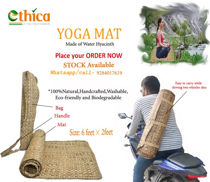 socialethica's tweet photo. Beautiful #yoga mat made of #Grass

#WhatsApp :+91 7972033251
Mail:TeamEthica@gmail.com
https://t.co/mOb6TSAxkK

#business #BusinessOwner #AtmanirbharBharat #entrepreneur #Entrepreneurs #ecofriendly #Canes #startups #startupindia #Bharat #NorthEast #startup #ecofriendly #Ethica https://t.co/V1V09K7Hsb