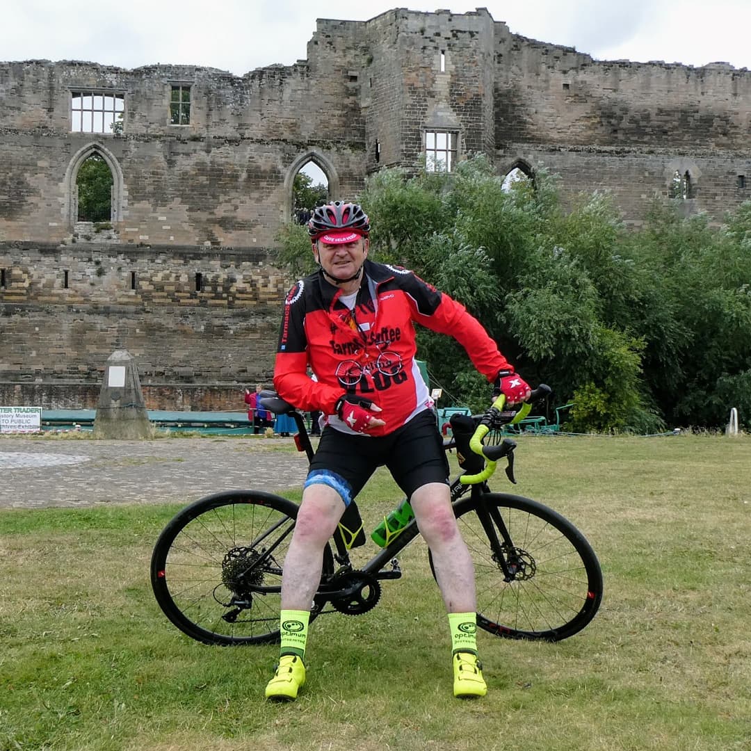 AyersNigel's tweet photo. Me and our youngest at Newark Castle on Sunday. His longest ride and first 100km and my first 100k ride this year. #cycling #cyclinglife #tribanrc500 #planetx #roadcycling https://t.co/HHuDHJxx7M