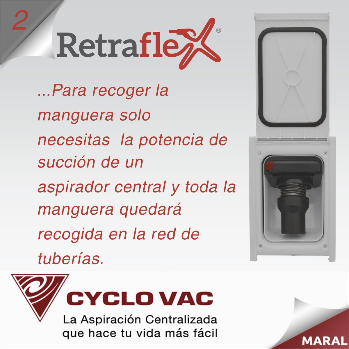 maral_cyclovac's tweet photo. Todo sobre Retraflex:
¿Sabías que...? 2/52
......Para recoger la manguera solo necesitas la potencia de succión de un aspirador central y toda la manguera quedará recogida en la red de tuberías.
continuará...
#retraflex #cyclovac #aspiracionCentralizada #Maral https://t.co/RXLDIVpJor