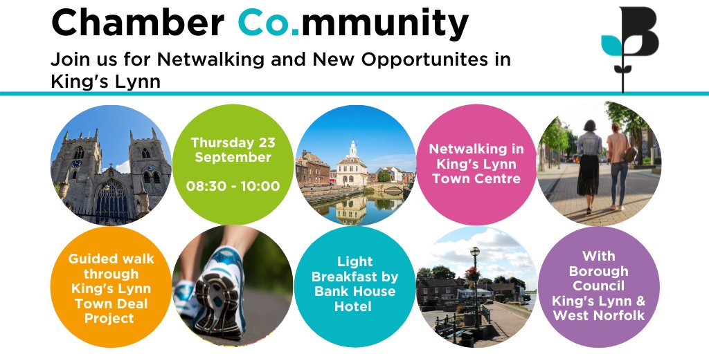 norfolkchamber's tweet photo. Join us for our latest Netwalking Event - This time we are in King's Lynn and it's your chance to find out more about the Town Deal Project - we have breakfast provided by Bank House Hotel so you'll be well fed and watered before we take to the streets!

https://t.co/ofPlmQLX9i https://t.co/zkUJFVLyjX