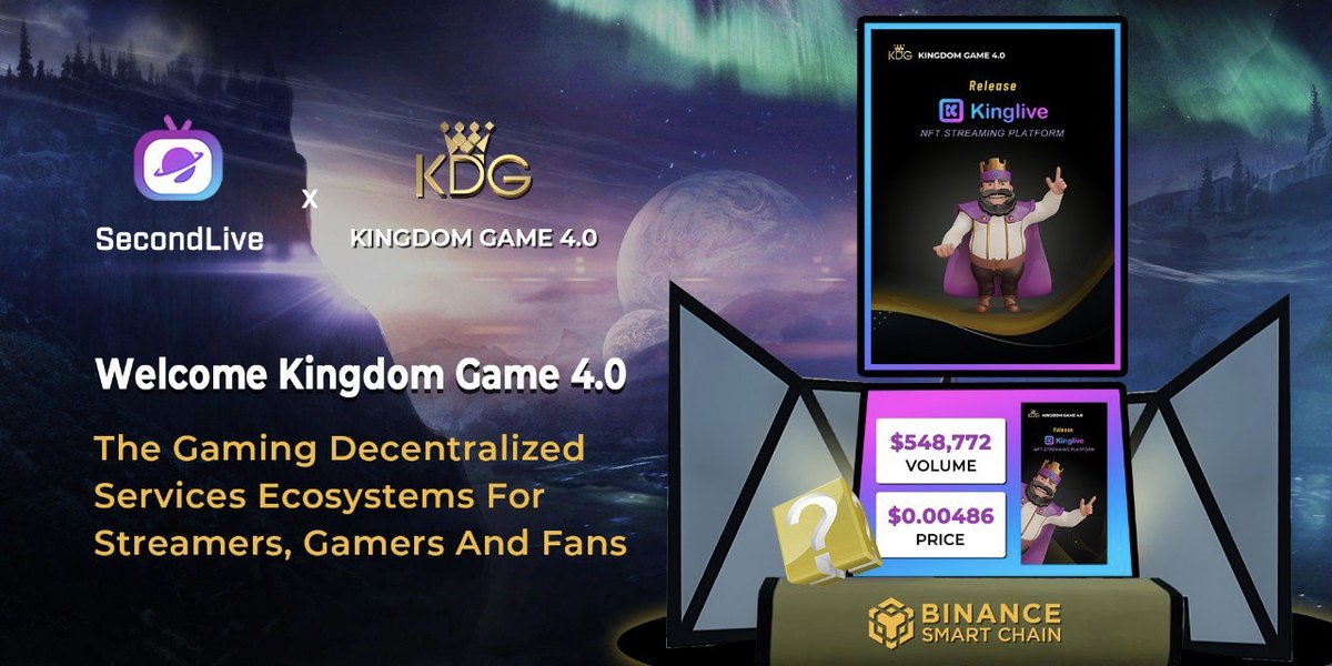 KingdomStarter (@kingdomstarter) on Twitter photo 👑 We are happy to announce that KDG has joined the #DeFi Harvest Festival on #BSC organized by
<a href="/SecondLiveReal/">SecondLive</a>
🔥🔥
👉 Users from whitelist can claim free NFT on blind box and stake to share $10,000 KDG 💥💥
And remember to vote for KDG 💖
ℹ️ Details: x.com/SecondLiveReal… 👑 We are happy to announce that KDG has joined the #DeFi Harvest Festival on #BSC organized by
<a href="/SecondLiveReal/">SecondLive</a>
🔥🔥
👉 Users from whitelist can claim free NFT on blind box and stake to share $10,000 KDG 💥💥
And remember to vote for KDG 💖
ℹ️ Details: x.com/SecondLiveReal…