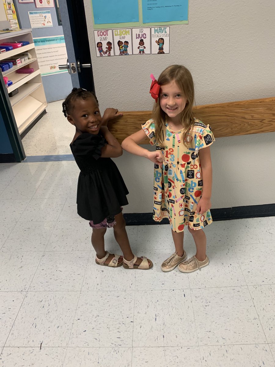 An elbow bump from our greeter helps start our day with a smile!