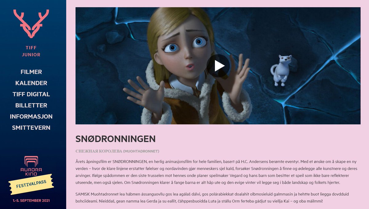 AnimationWizart's tweet photo. Wizart's animation feature The Snow Queen opened the Tromsø International Film Festival Junior in Norway and got positive reviews from the audience! https://t.co/rONX1Wn8zj