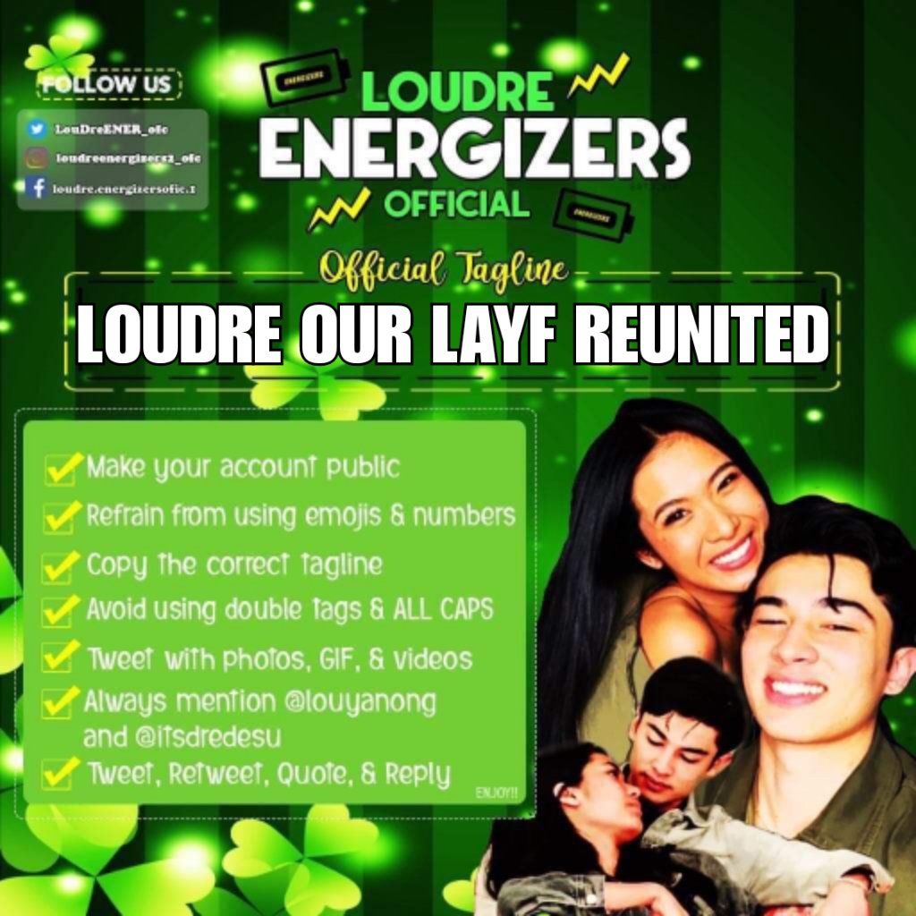 Twitter party starts now beautiful people!

#StarMagicLounge

LOUDRE OUR LAYF REUNITED 

Always remember:
• No emojis
• No numbers
• Minimum of three words per tweet

TWEET • RETWEET • REQUOTE • REPLY
Engage to all big accounts
