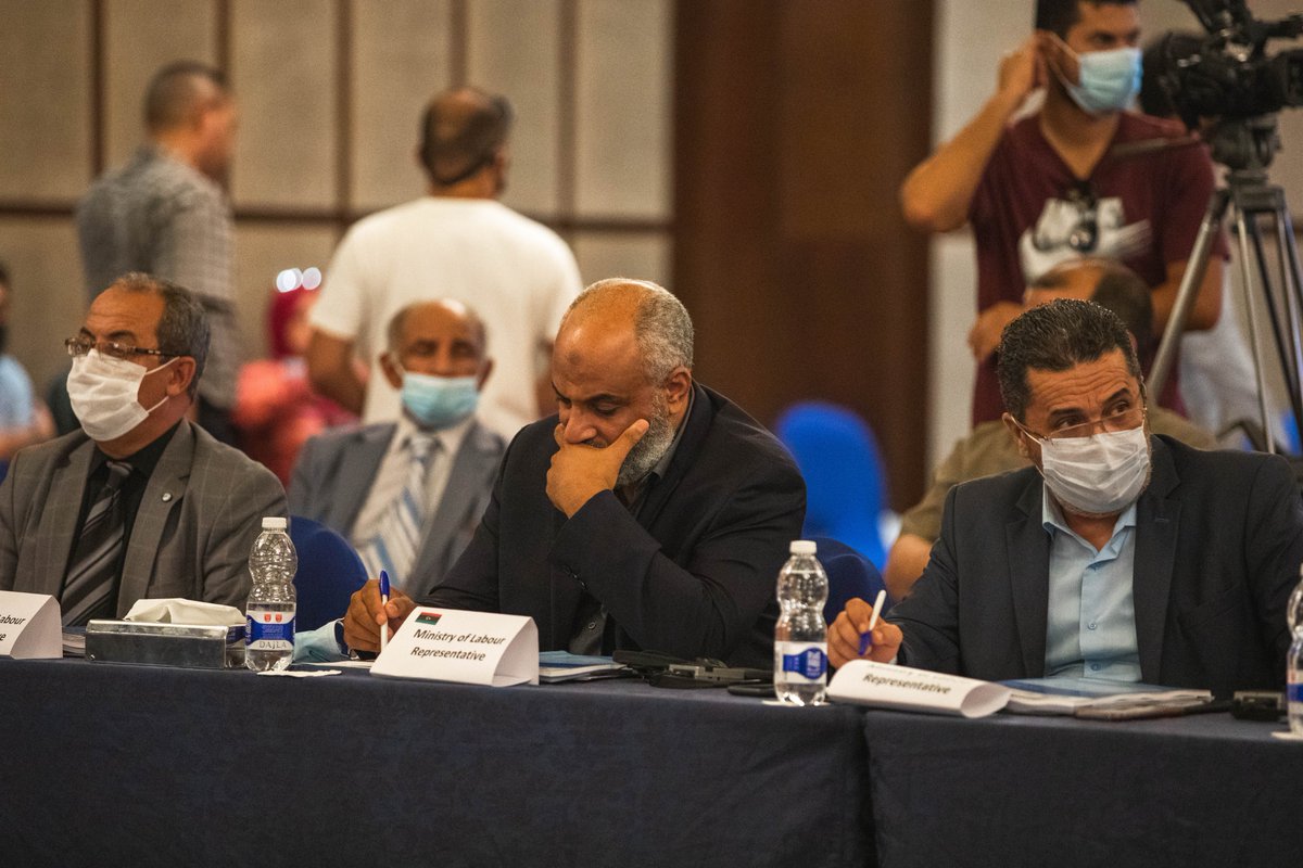 IOM_Libya's tweet photo. #HAPPENINGNOW To identify key interventions for an inclusive labour force IOM and @UNDPLibya launch labour market assessments to increase migrant and domestic workers in the private sector and enhance economic activity and social cohesion in #Libya.

#AfricaTrustFund #Eu https://t.co/JuBJWN6bUI