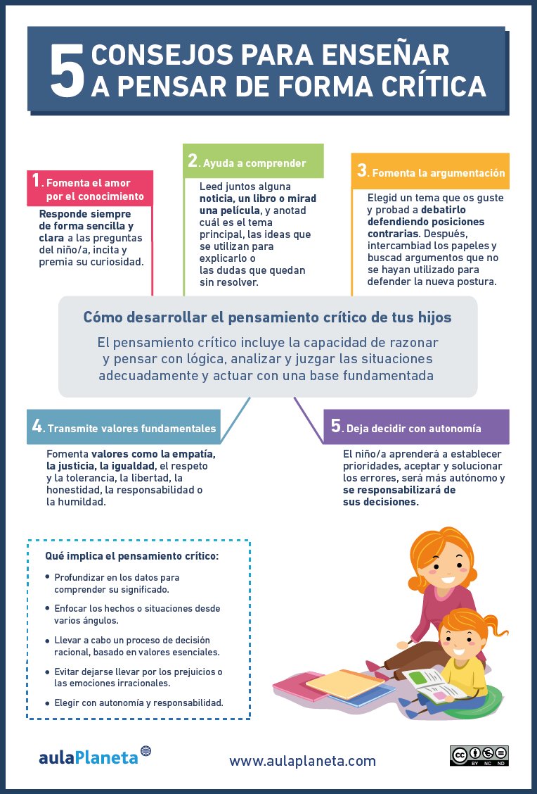 Aulaplaneta's tweet photo. ¡Impulsa el #pensamiento crítico de tu #alumnado a través de estos 5 #consejos!

#innovaciónpedagógica #recursoseducativos #educación https://t.co/miUvCS3Gjt