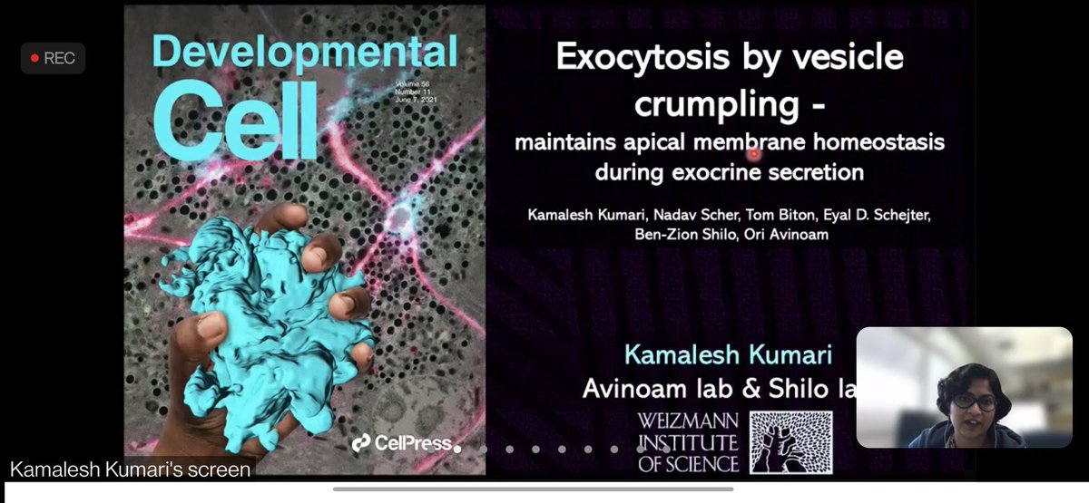 Rudra_nayan's tweet photo. Israeli Society of Developmental Biology #IsSDB announced the 'coolest paper' awards for this year and @Kamaleshk_ is one of them for her discovery of a new mechanism of exocytosis. Congratulations! https://t.co/C67mICvBZI