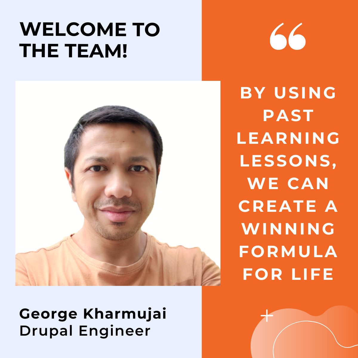 axelerant's tweet image. #WelcomeToTheTeam, George 🎉

A coffeeholic, guitarist, and drummer, he grows his own veggies and cooks over the weekend. 👨‍🍳

This MCU fan is also a war and conspiracy movie enthusiast and enjoys testing out cool new tech in town. 💻👀

#DrupalEngineer #NewHire