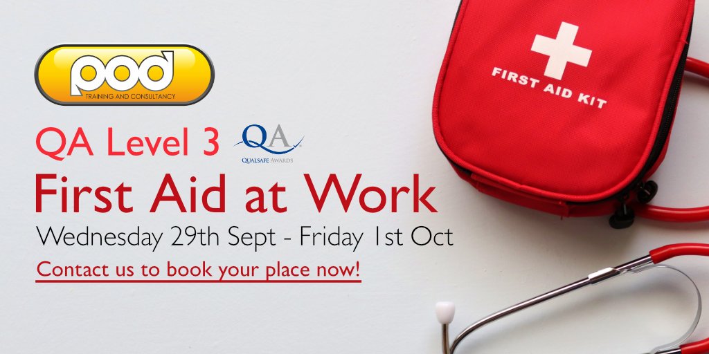 PODTraining's tweet photo. Join our instructor Andy for a 3 day First Aid at Work course in our Tavistock office, developed in collaboration with Qualsafe. #FirstAid
Contact us today to book your place! 
Read more about this course: https://t.co/hOlQQYGATe https://t.co/weW7K3Bgig