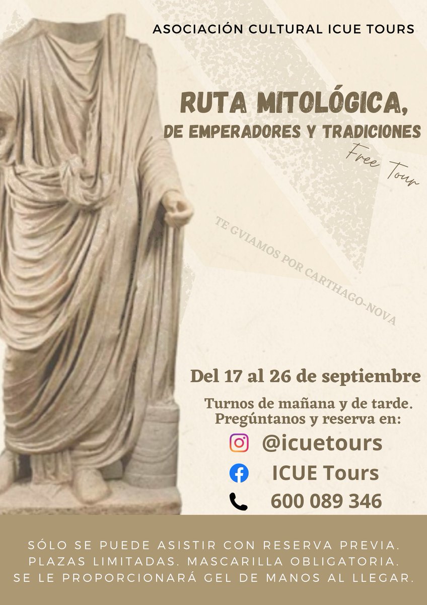 PSG1SalvaaMeryl's tweet photo. Amena, curiosa y muy divertida, "La Ruta Mitológica, de Emperadores y Tradiciones". Celebra CyR de una forma diferente con este #freetour dentro del primer periodo de esplendor de #Cartagena
Deja que seamos los icues quienes te lo cuenten, porque #YoSoyIcue y #festero, ¿y tú? https://t.co/JKiilTVH5U