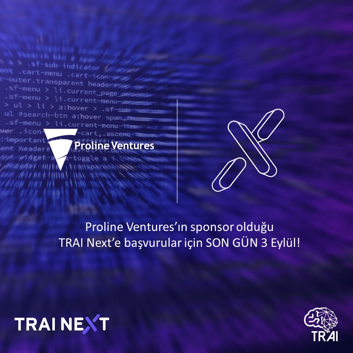 ProlineVentures's tweet photo. Sponsorları arasında olduğumuz TRAI Next’e başvurular devam ediyor. SON GÜN 3 Eylül!
Ayrıntılı Bilgi ve Başvuru için:  https://t.co/f5NN9rB5Sr  ve https://t.co/O0gsSaxrwd
#TRAI #traiweek #ai #yapayzeka #investor #artificialintelligence #sentefoundry #prolineventures https://t.co/wk4HiXaYPp