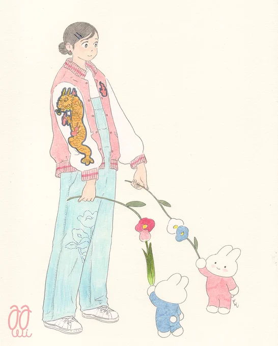 イラスト : そっと嬉しい(花であいさつ)。 