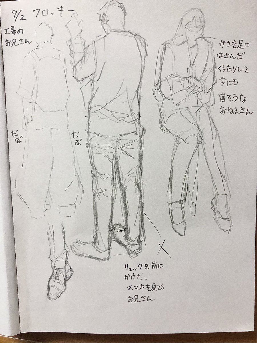 クロッキーにどんな人だったかも書き込むとめちゃくちゃ面白いってことに気づいてしまった🙈 