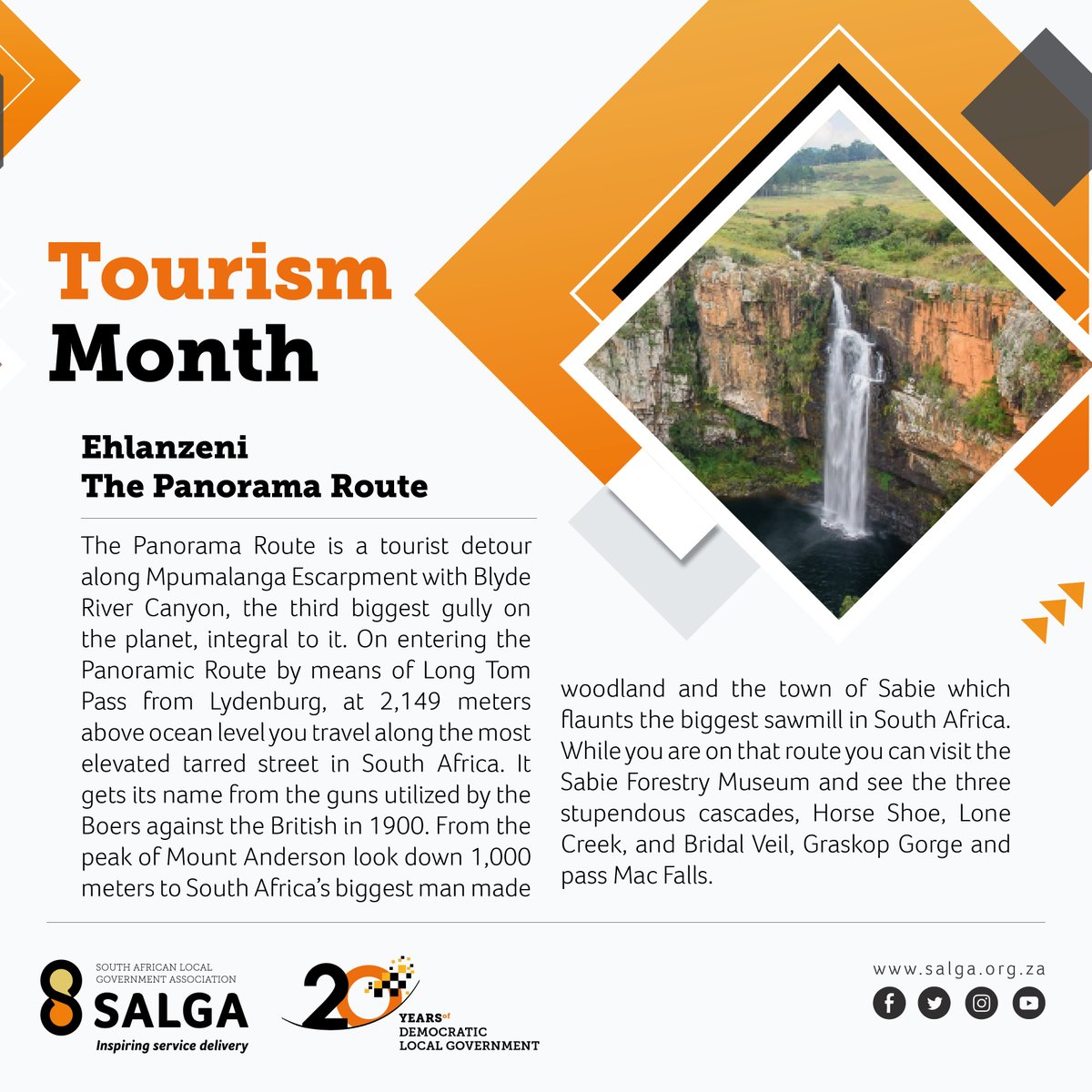 SALGA_Gov's tweet photo. 1/4Tourism Month is celebrated annually in September to highlight South Africa’s diverse tourism offerings as well as the sector’s significant contribution to the country’s economy. @Tourism_gov_za
#tourismmonth2021
#20yearsofdemocraticlg
#InspiringServiceDelivery
#HeritageMonth https://t.co/xgkbEgNxzQ