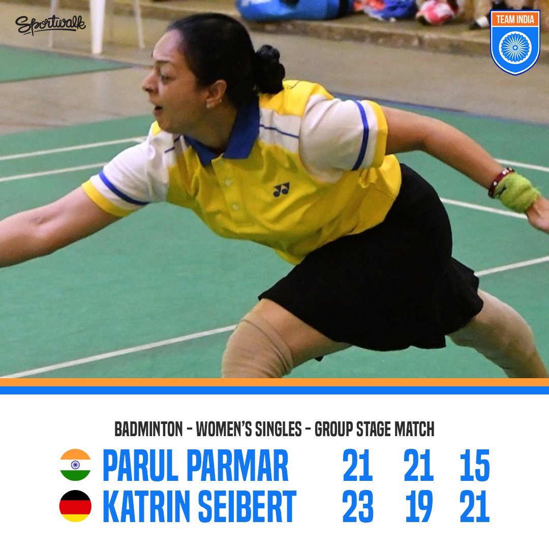 sportwalkmedia's tweet photo. 🇮🇳😟 PARUL BOWS OUT! Parul Parmar's singles #badminton campaign comes to a close in the Women's Singles SL4 category.
#ParulParmar who's World No.1 is SL3 category is the only non-SL4 player in the field.
#paralympics #IND #Cheer4India #TeamIndia #tokyo2020 #praise4para https://t.co/OW3H9fiRSQ