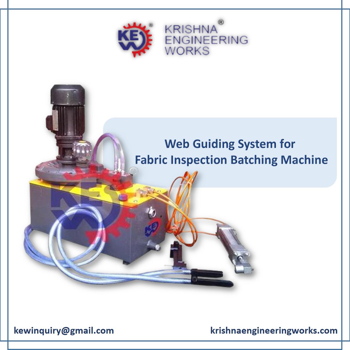 WebGuiding's tweet image. webguidingsystem.com/web-guiding-sy…
Web Guiding System for Fabric Inspection Batching Machine, Web Guiding Systems are used to automatically guide all type of all type of flexible material of any width, under any load, at any seed.