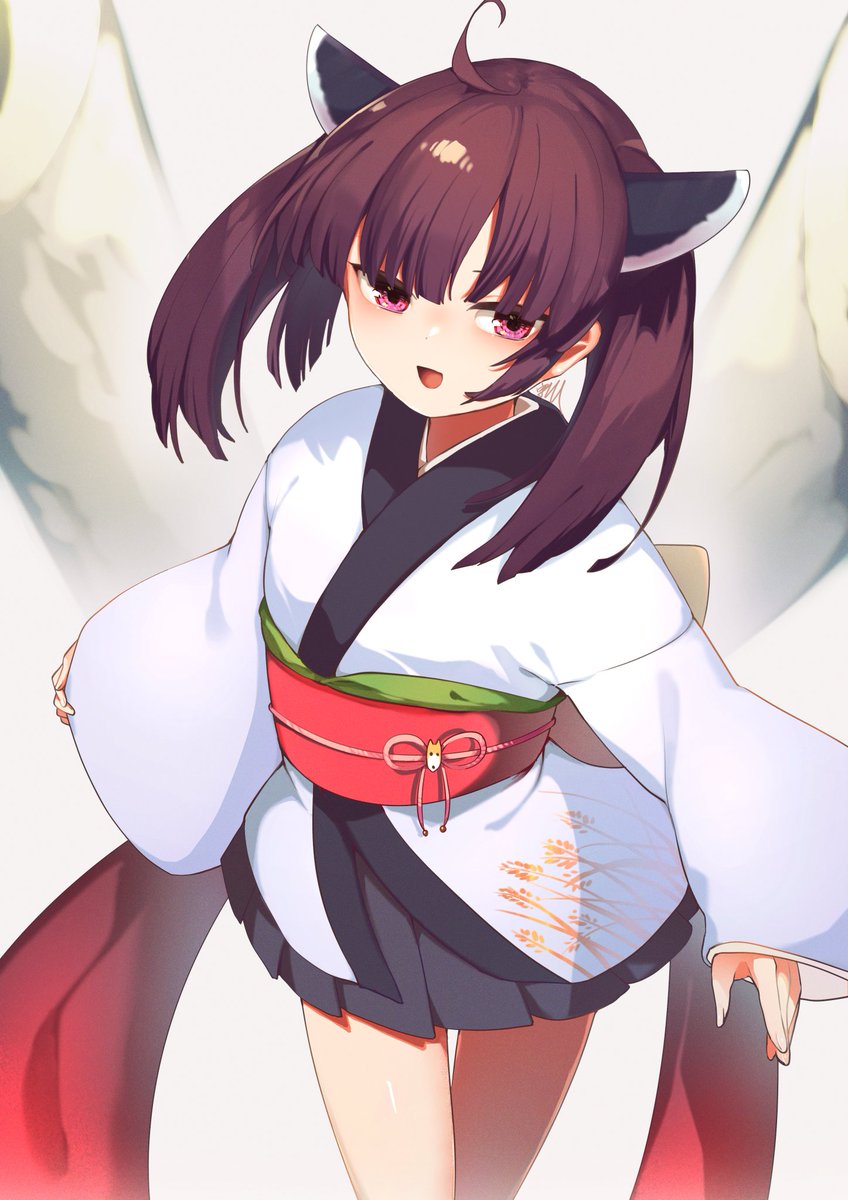 touhoku kiritan 1girl solo japanese clothes kimono obi sash skirt  illustration images