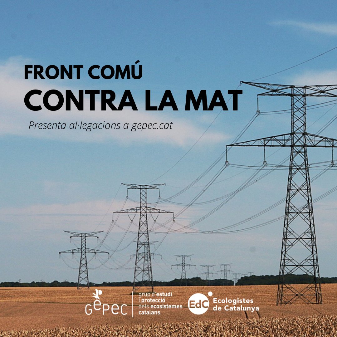 gepecedc's tweet photo. #DEFENSAMBIENTAL | Front comú #CONTRALAMAT ✊‼️

Des del GEPEC-EdC hem elaborat unes Al·legacions Model per tal que particulars i persones interessades puguin fer el seu propi document de rebuig al projecte!

Digues NO a la MAT a 🔗 https://t.co/pCc1lIxcpU https://t.co/JfQ4TKkI1X
