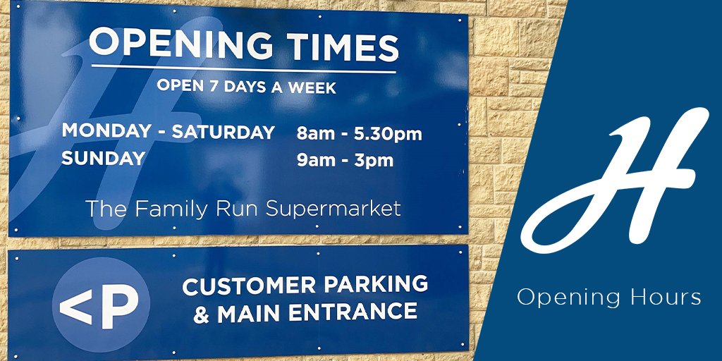 📢 Our new opening hours

We will now be open Monday - Saturday 8am - 5:30pm and Sunday 9am - 3pm. 

Still stocking all of your favourites so why not pop in and say hello to the team 🛍️