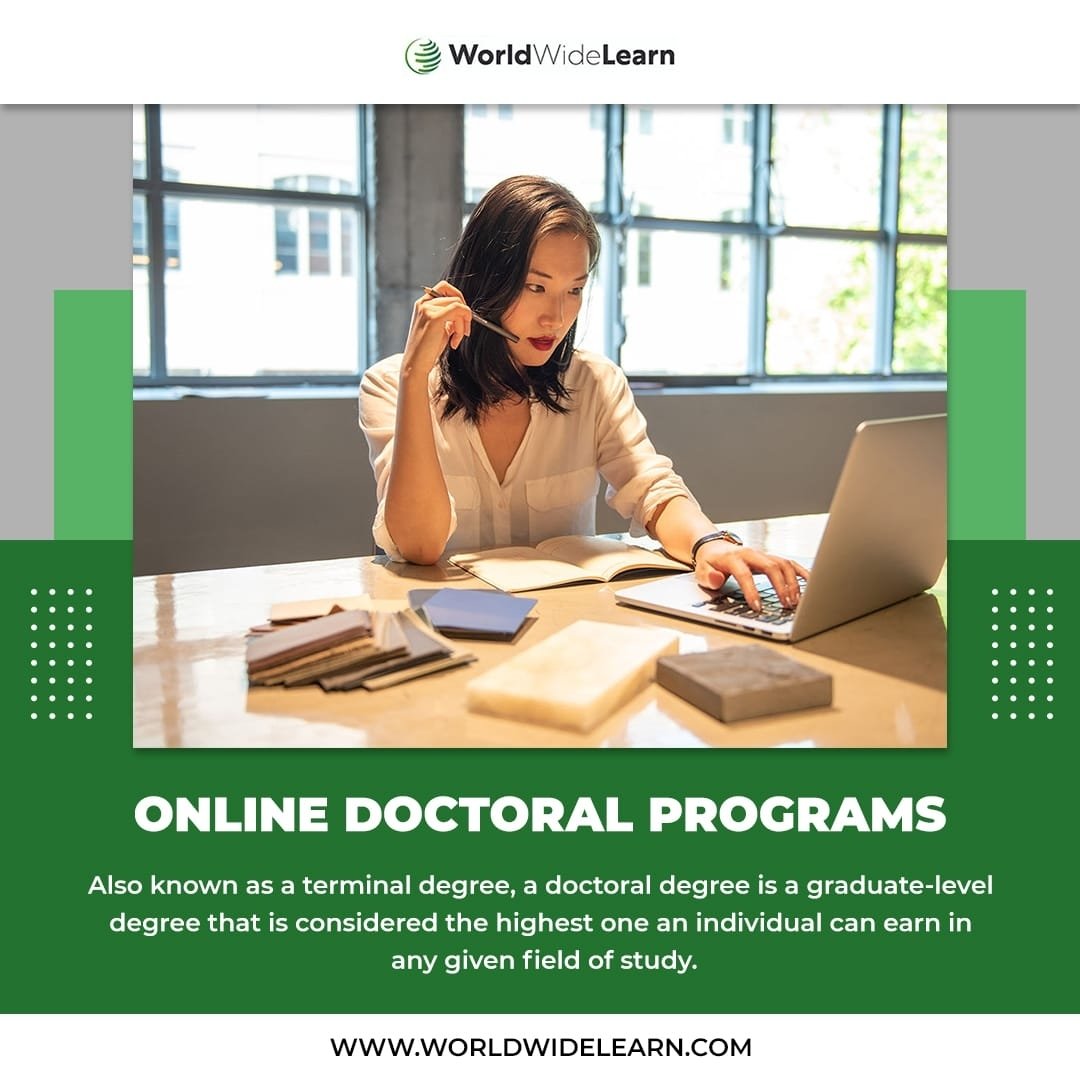 Join World Wide Learn's online doctoral programmes. This allows you to concentrate on the academic doctorate required for research. Consider enrolling in this #professional doctorate programme

For more visit- worldwidelearn.com

#doctoralprogramme
#career 
#Worldwidelearn