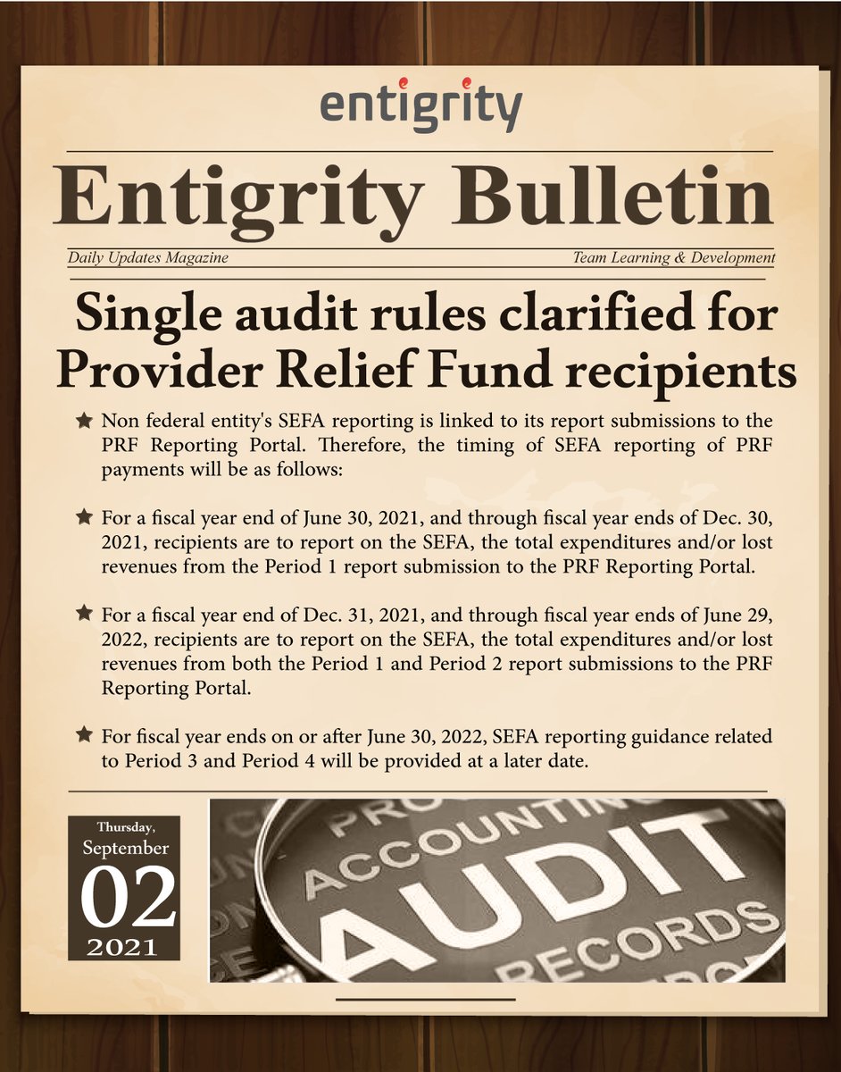 mycpeone's tweet photo. Entigrity Bulletin: 02/09/2021
Follow us for daily updates.

#auditrules #relieffunds #sefa #prf https://t.co/4im1ZgwtjU