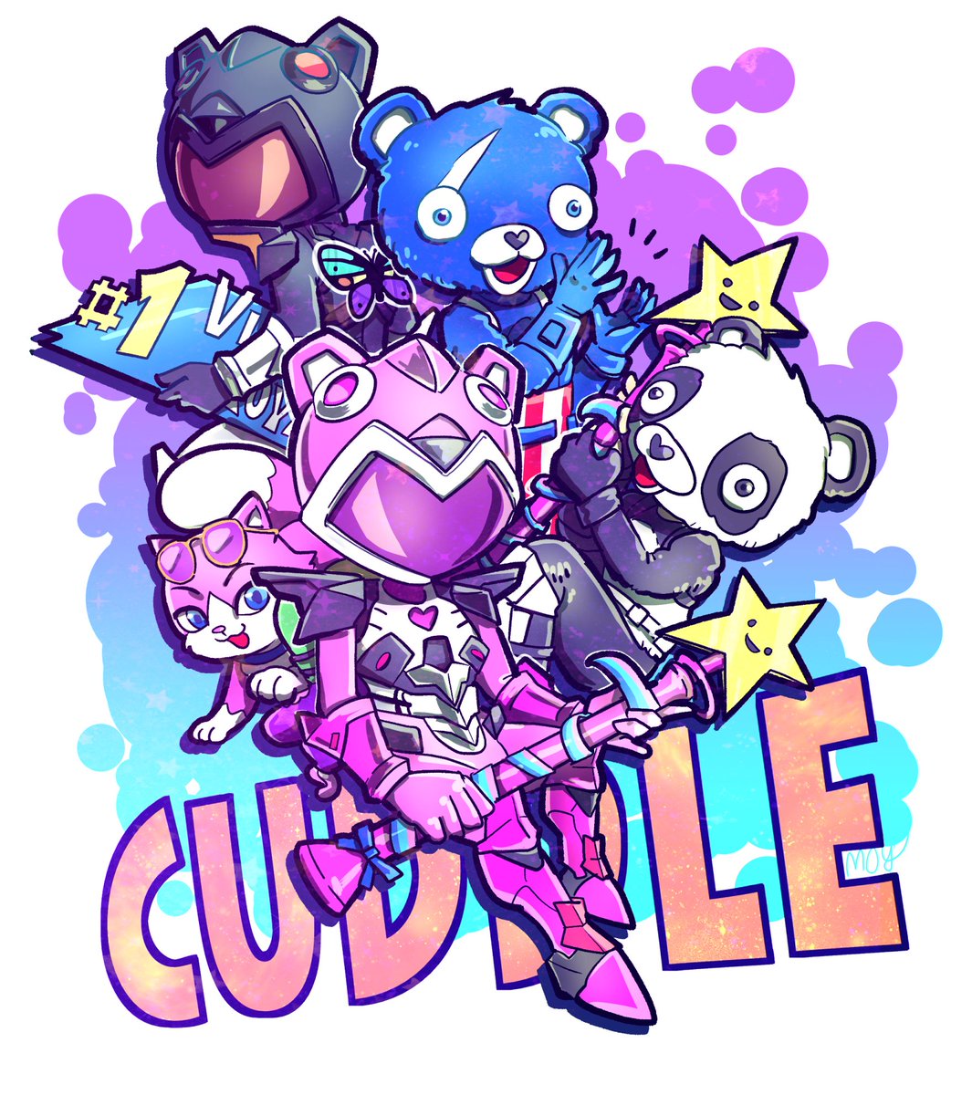 よく見ているフォートナイトの御一行 モグノシンのイラスト