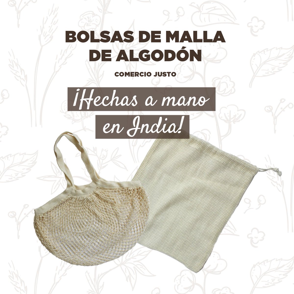 Tienes que echar un vistazo a las nuevas bolsas de malla hechas a mano de la #cooperativa Fair Gift. De #ComercioJusto y #ZeroWaste: ¿qué más se puede pedir? 👉 bit.ly/3BEQbyr 👉 bit.ly/3ruJpH4