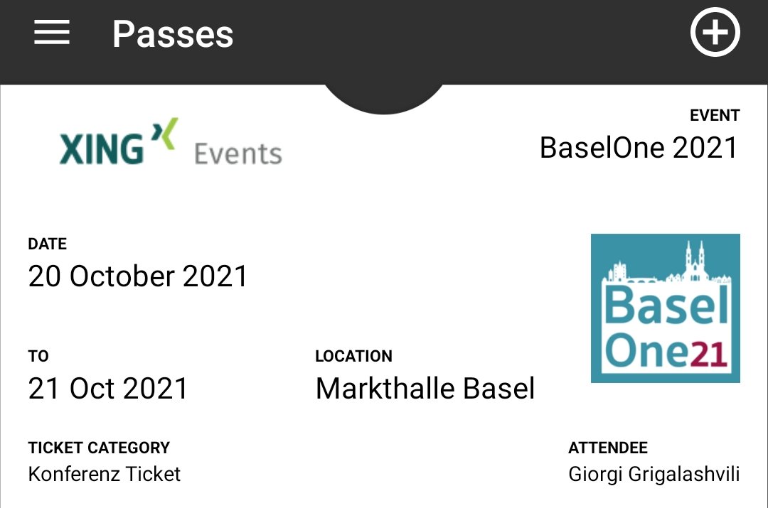 grigala_'s tweet photo. Got my #BaselOne21 pass. 🥳 Excited for the event and proud to ba a part of the company that is involved in so many community activities and events. @karakun 💪

Can't wait to hear talks from colleagues too! @madmas @travelfruit @fmartin_ 🤙 https://t.co/DGnUTE2uUe