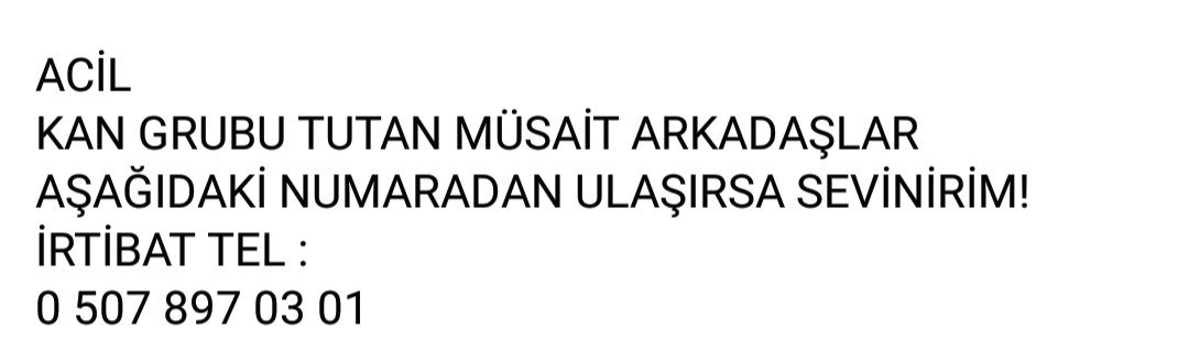 Arkadaşlar İstanbulda yaşayan bir abimizin oğlunun karaciğer nakli için acil B Rh +kana ihtiyaç var. Kan grubu tutan arkadaşlar yardımcı olabilirse sevinirim
<a href="/khkliKomiser61/">Murat Terzi</a>
<a href="/RamazanFERHAT7/">Ramazan FERHAT</a>
<a href="/EkmegiTastan/">🏞️🪨𝕰𝖐𝖒𝖊𝖌𝖎 𝕿𝖆𝖘𝖙𝖆𝖓🪨🏞️</a>