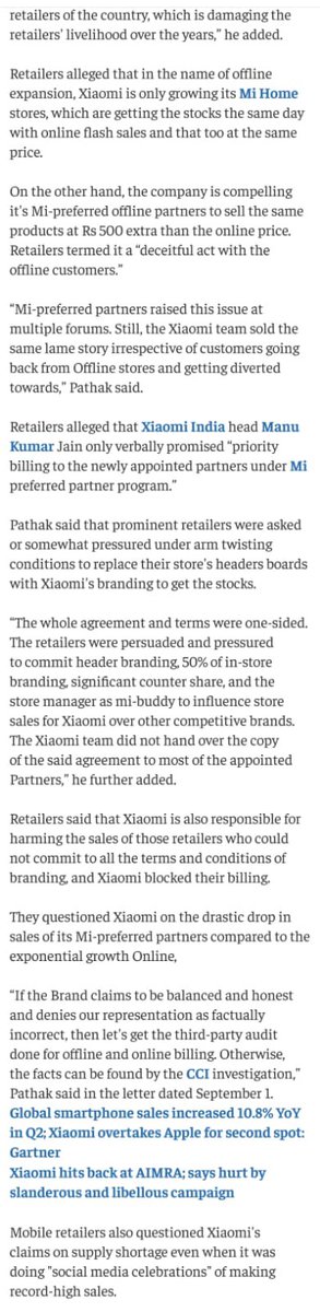 AimraIndia's tweet photo. @CCI_India Investigate Xiaomi’s trade policy which is claimed to be balanced towards both Offline &amp; Online since the inception of the brand in the country to uncover the collusion between Xiaomi &amp; E-commerce.https://t.co/4LyFvdnuAS 
@DIPPGOI @dir_ed @NSAGov @FinMinIndia @minmsme https://t.co/HauBj4ylwI
