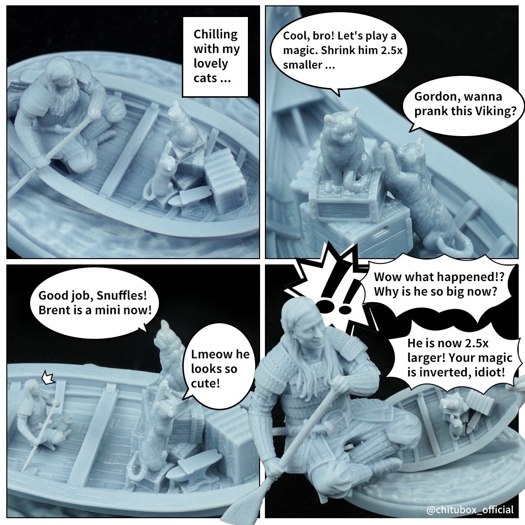 chitubox's tweet photo. 👁👄👁@gtHobbies and his lovely cats in their 3D printing journey to Valhalla.  👏🏻👏🏻

🤗Get the free STL of Brent, Magnus of Goobertown from@loot.studios on https://t.co/ZYvgQR0o1s

#chitubox #chituboxpro #chituboxbasic #3Dprinting  #3dprint  #stl #lootstudio #art #cat #catlover https://t.co/M21VzhnZOz