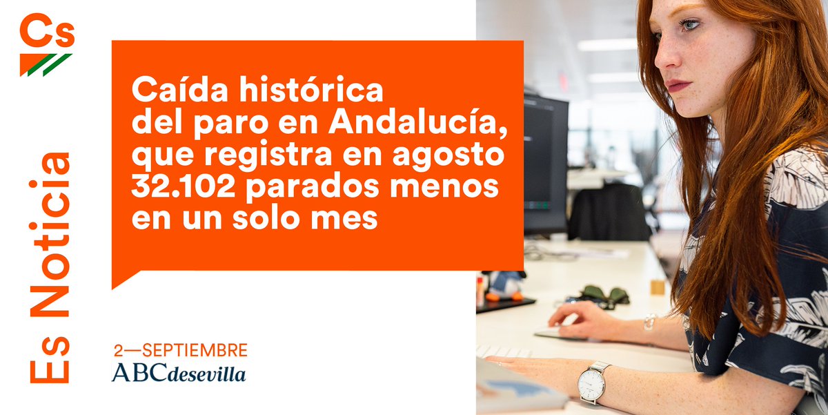 Cs_Andalucia's tweet photo. 📈 Andalucía, ejemplo nacional de la recuperación económica.
👨‍💻 Lidera la creación de autónomos.
✅ Cae el paro de forma histórica.

🍊 Esto es lo que pasa cuando gobernamos.

📣 Prometimos que nuestra tierra iba a crecer después de 40 años de malas prácticas y lo cumplimos. https://t.co/7Xc5ZLd1Do
