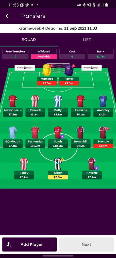 TKImam's tweet photo. With Zero Free Transfer, 2 Goal keepers not able to play. 1 midfielder not available , 1 striker not available. And having to spend -8 to get @Cristiano . I'm definitely hoping to WC.
#FPL ,#FPLW , #WildCard, #TwitterFPL, #FantasyFootball https://t.co/g5AYS1BGXM
