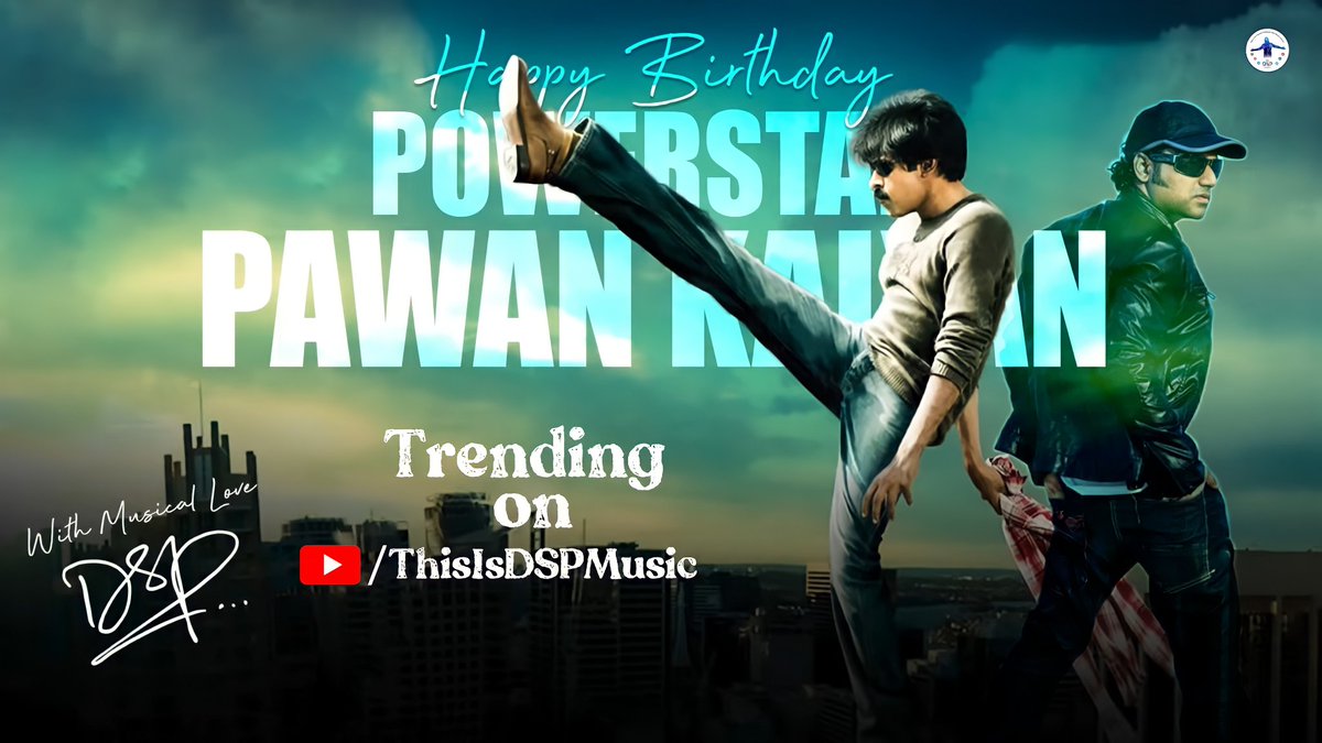 DSPofficialTeam's tweet photo. Our #RockStar @ThisIsDSP Sir's SPECIAL VIDEO with MUSICAL LOVE for #PowerStar @PawanKalyan Sir's BDay is TRENDING on YouTube🎶💥🕺🔥

#JalsaMusicVideo 
🎧▶️https://t.co/nkuaJeoske 

ThankUUU So Much Dear ROCK 🌟 for Releasing this Roc'KING' Video🤗❤️🙏

#HBDJanaSenaniPawanKalyan https://t.co/sf0tt4ZHy2
